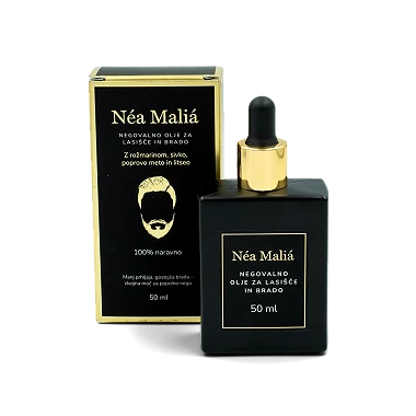 Néa Maliá, Negovalno olje za lasišče in brado