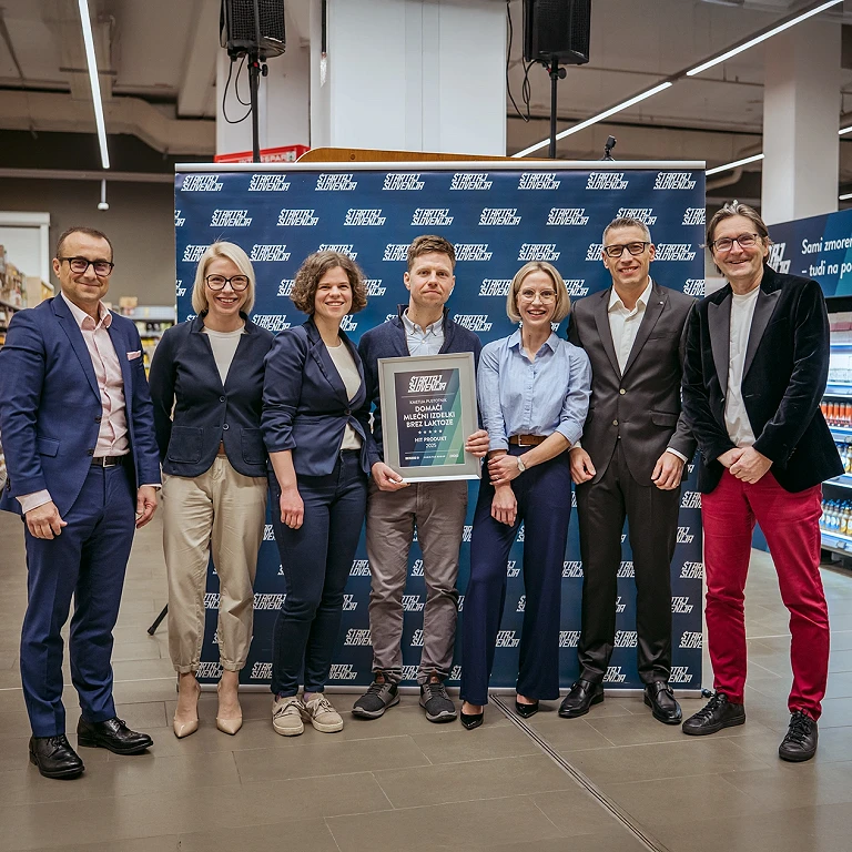 Zmagovalec projekta Štartaj Slovenija 2025 je linija mlečnih izdelkov brez laktoze. kmetija Pustotnik ima Hit produkt leta 2025
