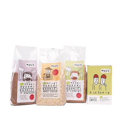 Mul'c, bio žitni obroki in kakavov napitek